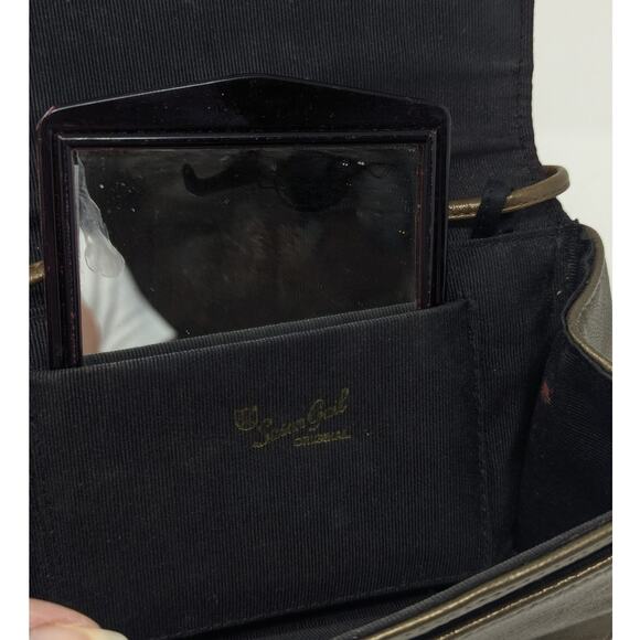 Vintage Susan Gail Original Leather Ornate Gold Detail Crossbody Evening Bag - Picture 12 of 16